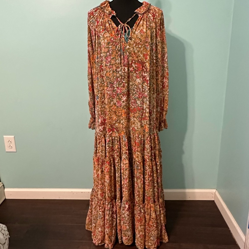 Free People Floral Maxi Dress in Rust Multi - Picture 2 of 9